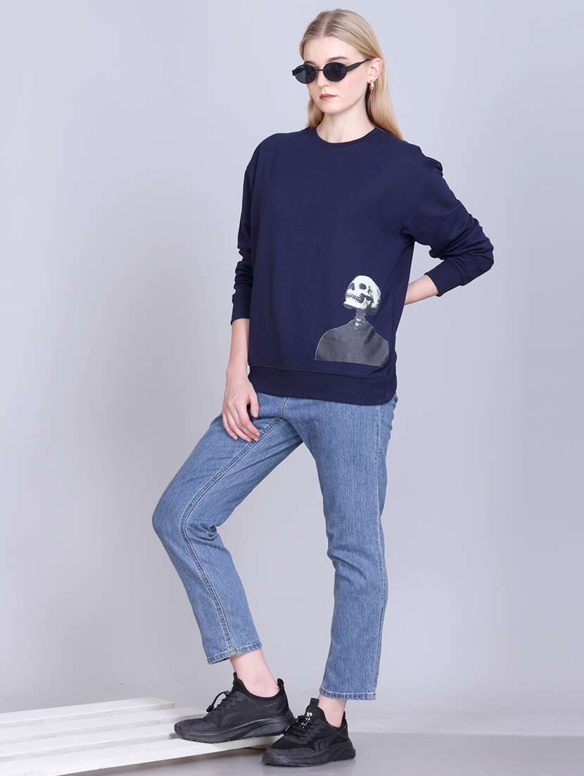 women printed round neck long sleeve sweatshirt - 22087130 -  Standard Image - 4