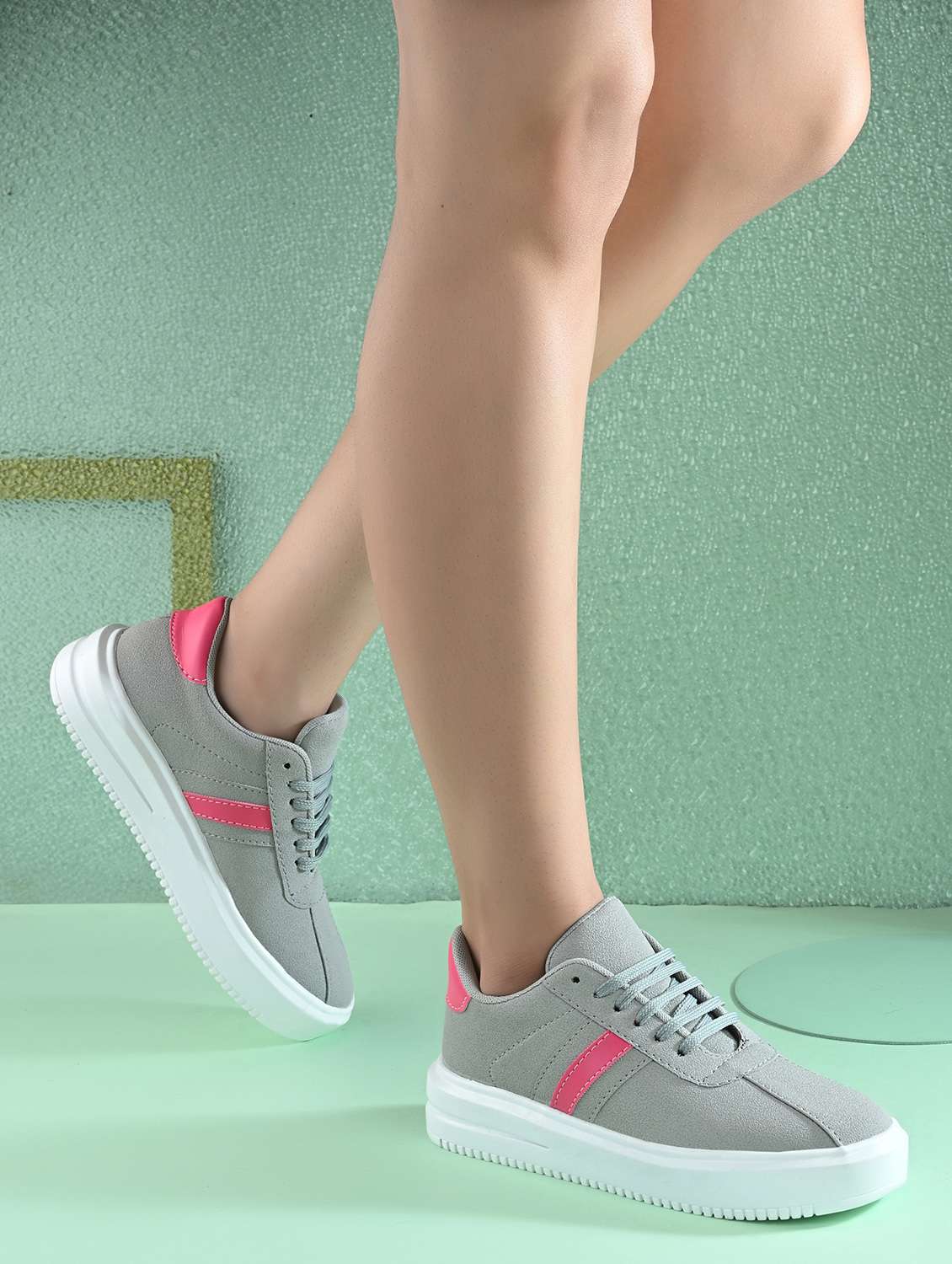 women grey lace-up sports shoe - 22087176 - Standard Image - 1