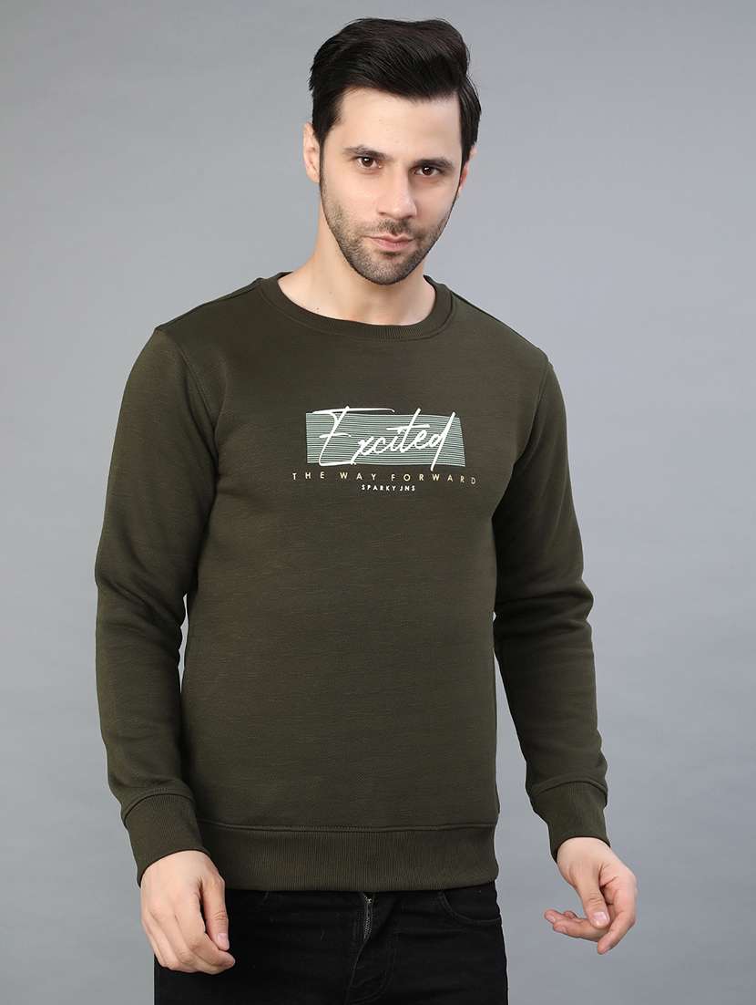 men chest print long sleeve regular fit sweatshirt - 22087518 -  Standard Image - 1
