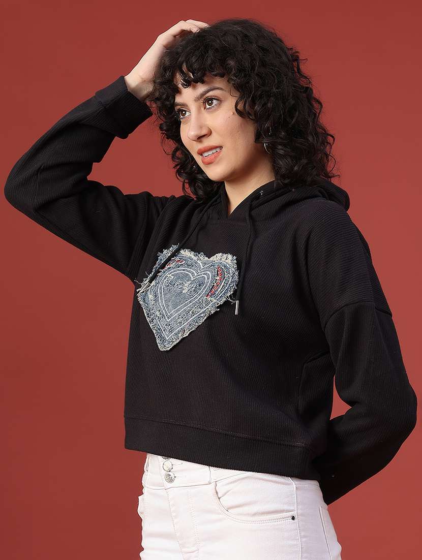 women printed long sleeve hooded sweatshirt - 22087524 -  Standard Image - 1