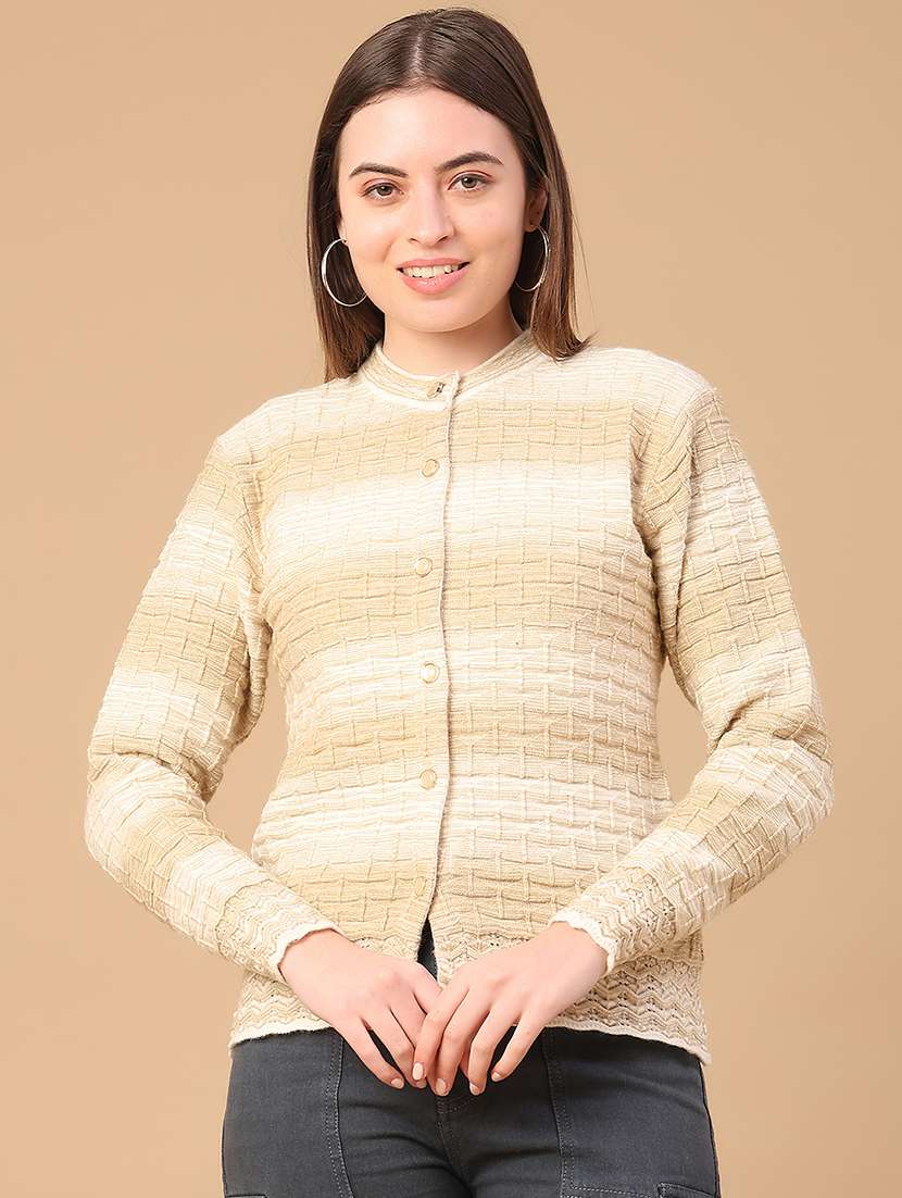 women self design long sleeve cardigan - 22087568 -  Standard Image - 1