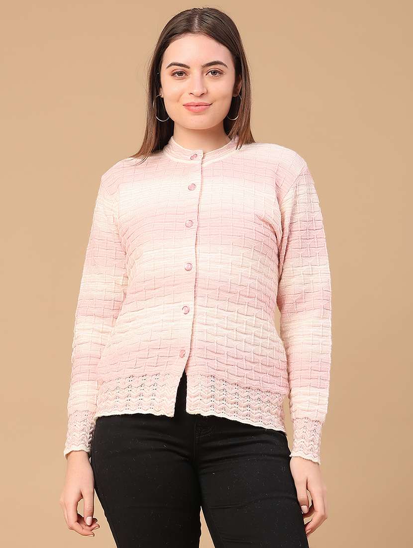 women self design long sleeve cardigan - 22087569 -  Standard Image - 1