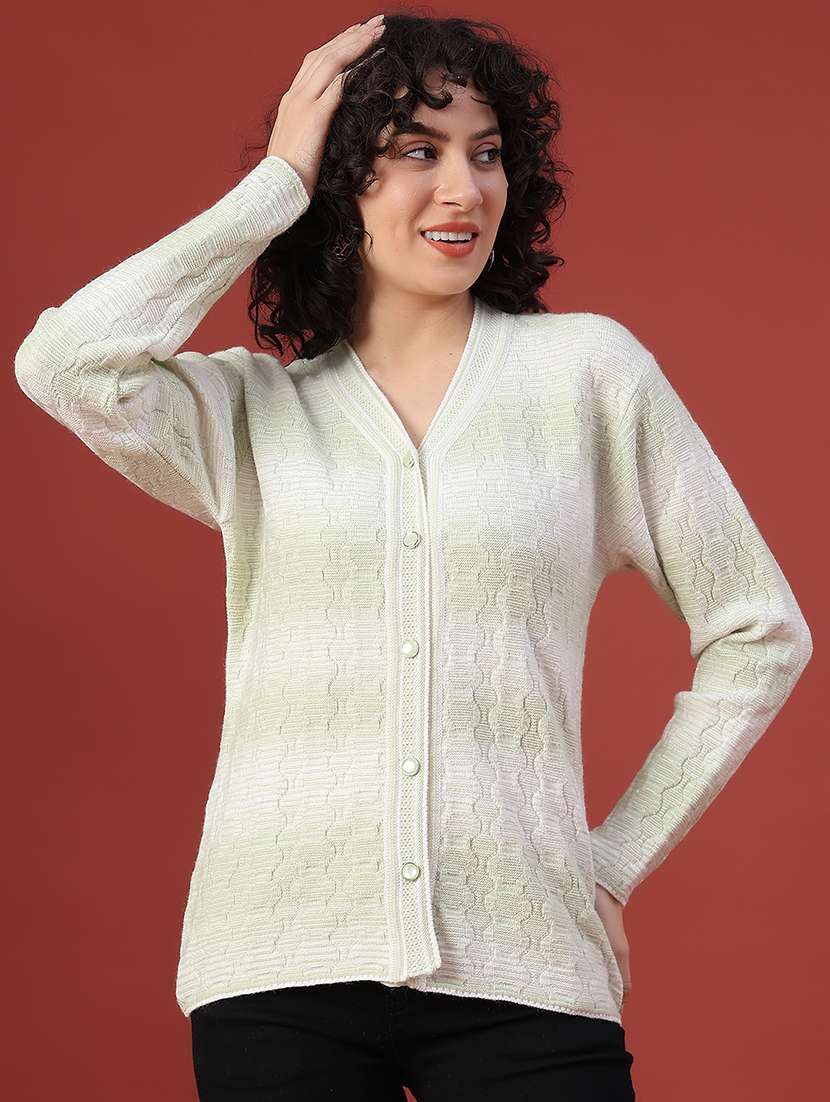 women self design long sleeve cardigan - 22087570 -  Standard Image - 1