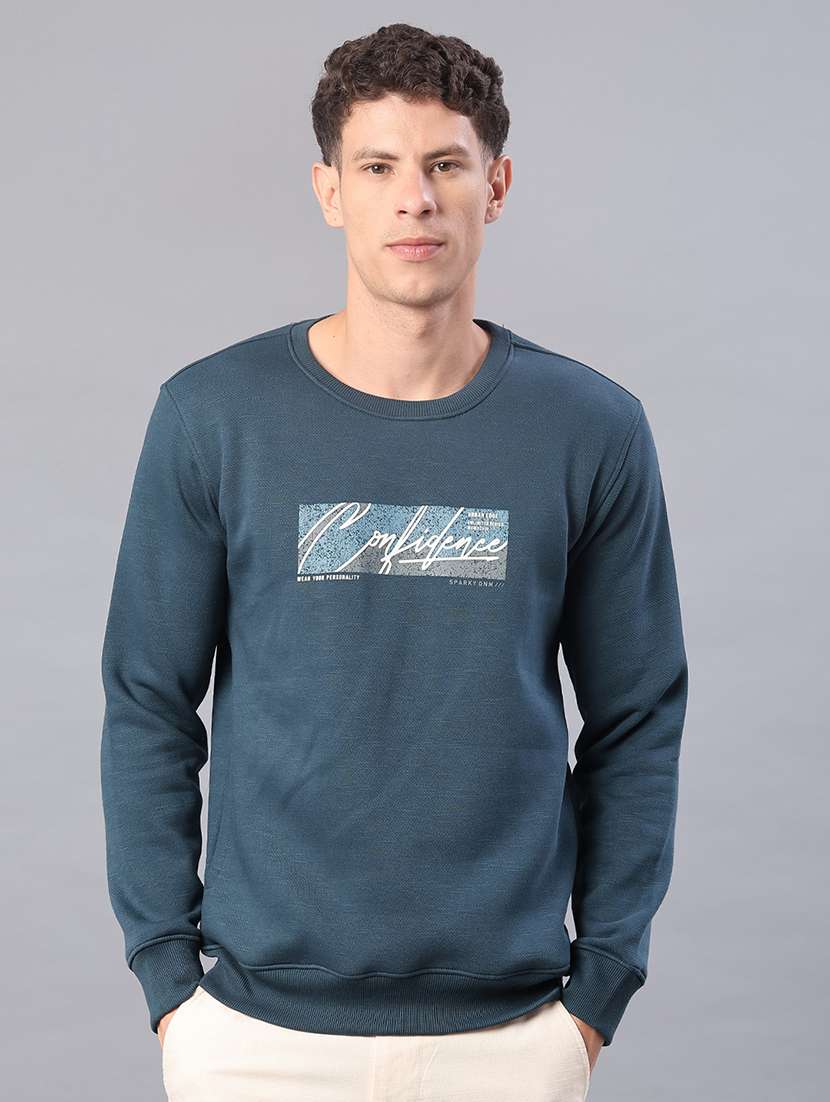 men chest print long sleeve regular fit sweatshirt - 22087575 -  Standard Image - 1