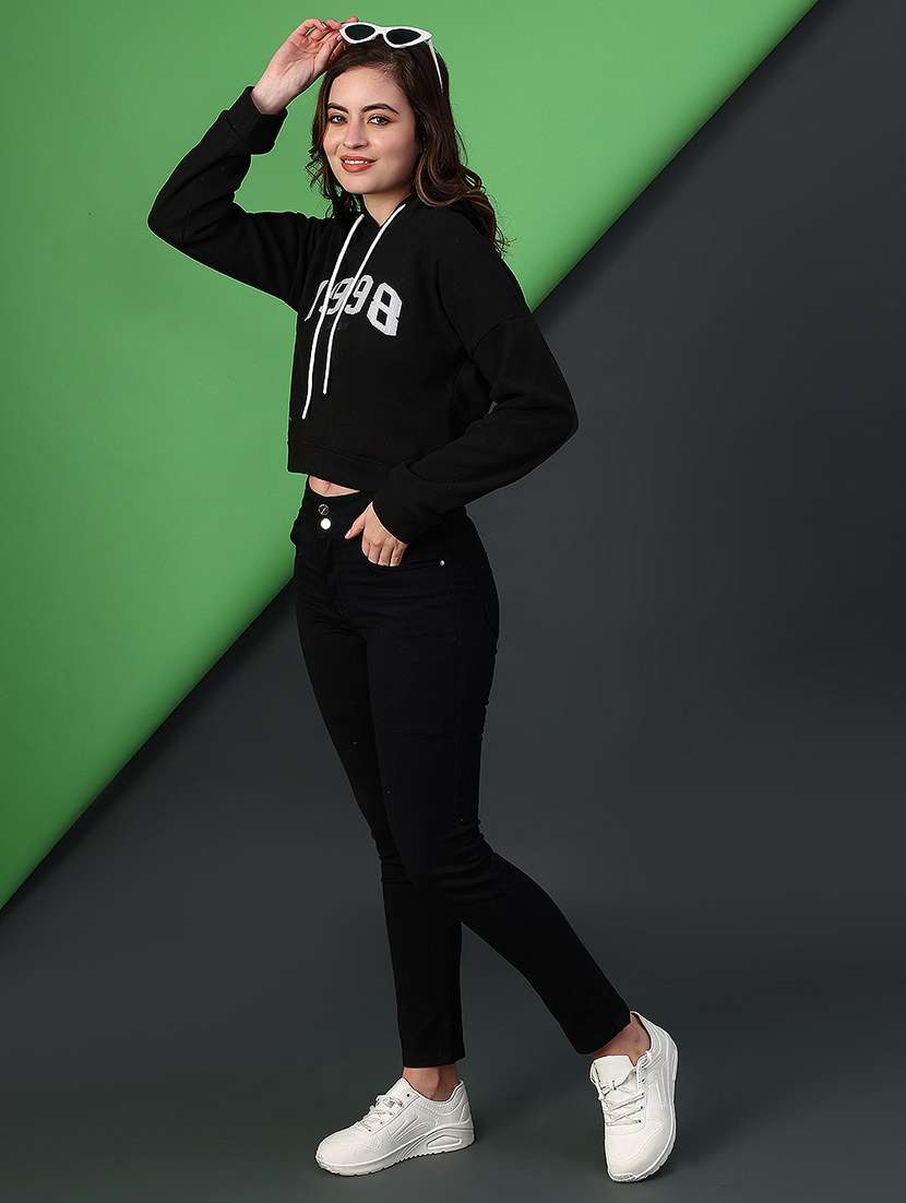 women printed long sleeve hooded sweatshirt - 22087602 -  Standard Image - 4