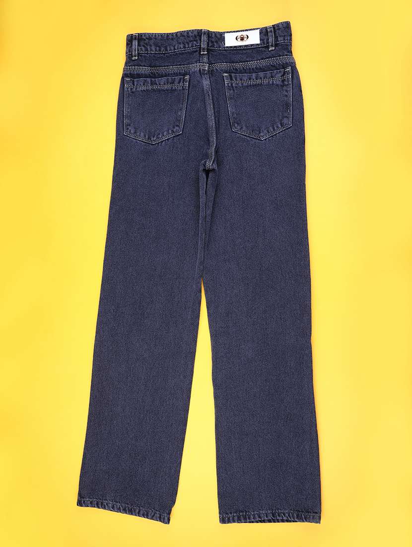 women solid high rise straight fit jean - 22087860 -  Standard Image - 1