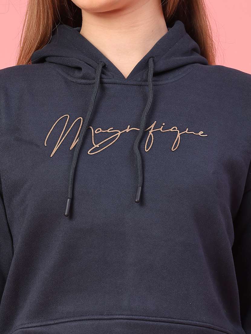 women long sleeve hooded cropped sweatshirt - 22087879 -  Standard Image - 4