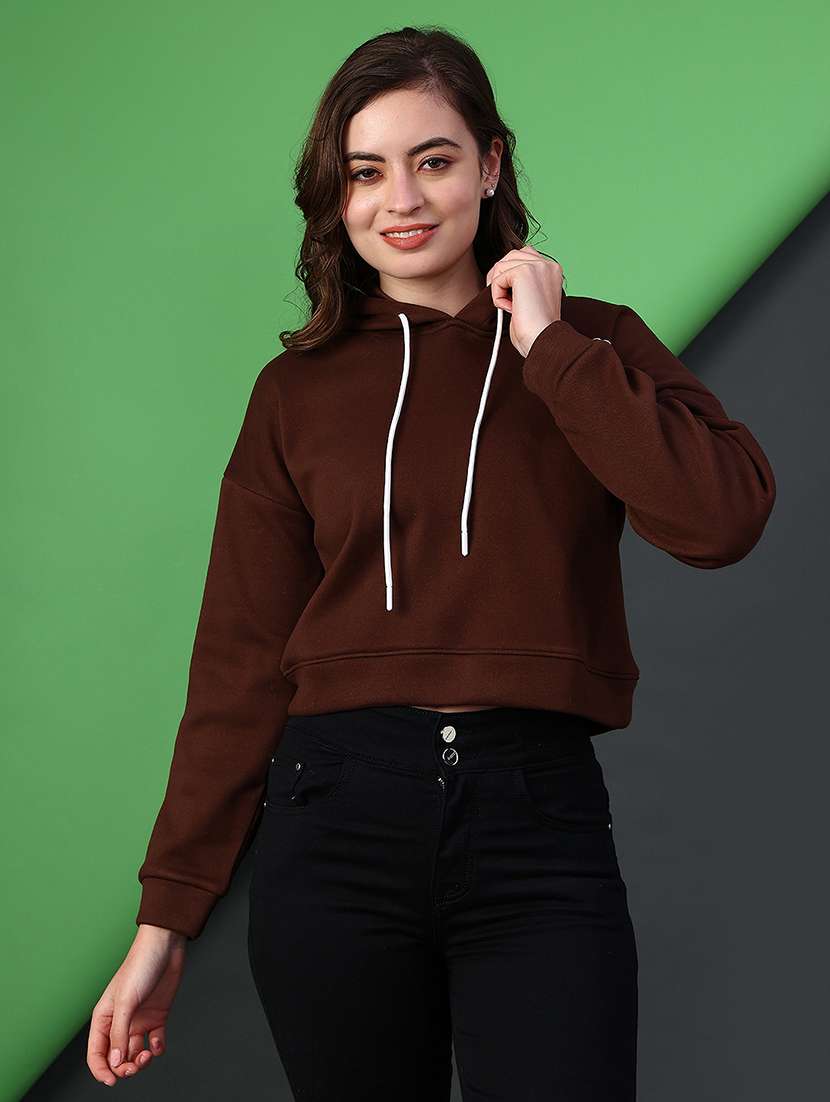 women printed long sleeve hooded sweatshirt - 22087887 -  Standard Image - 1