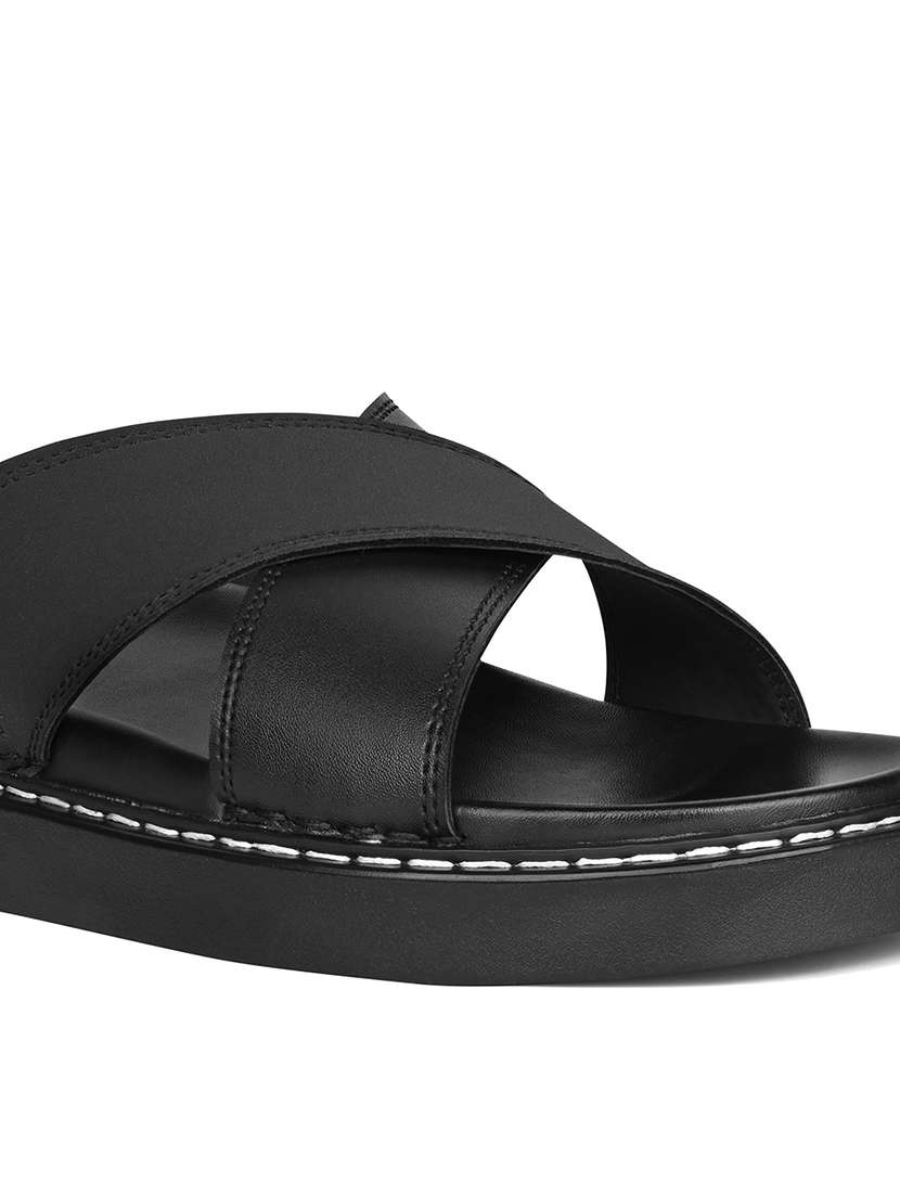 men black slip on sandal - 22087922 -  Standard Image - 4