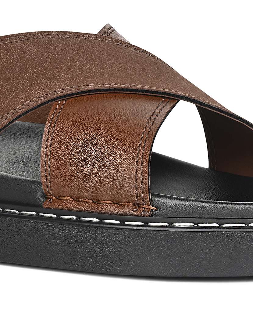 men brown slip on sandal - 22087923 -  Standard Image - 4