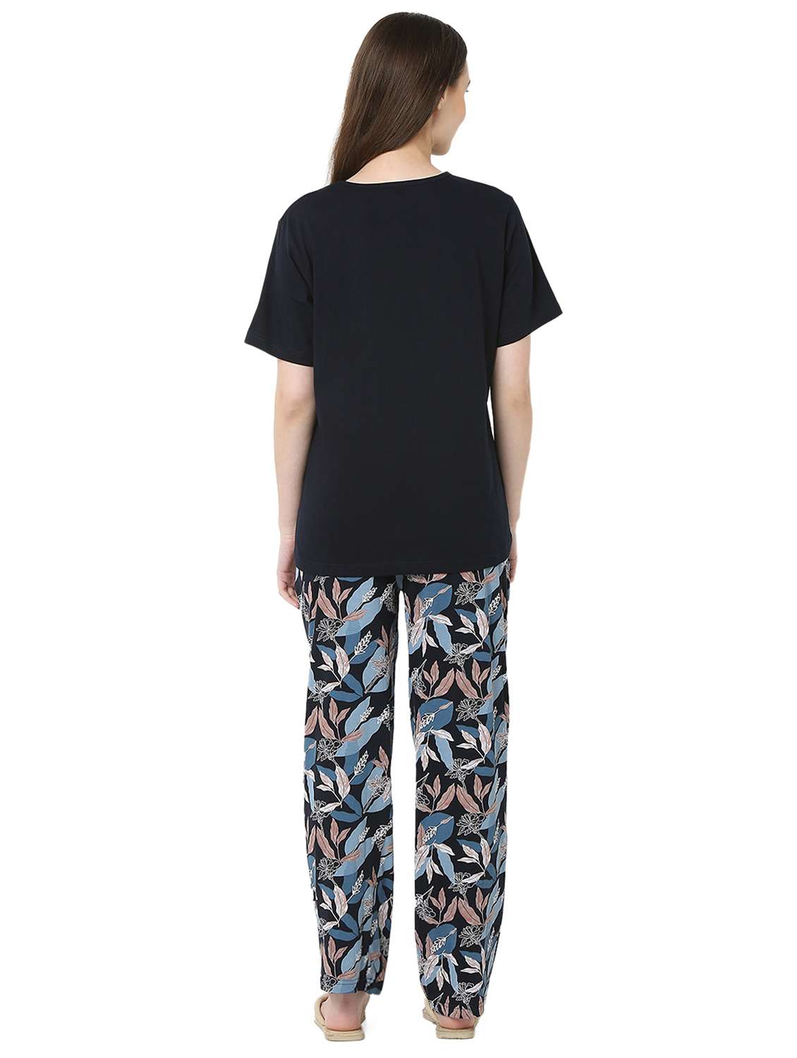 navy blue cotton pyjama set nightwear - 22087924 - Standard Image - 4
