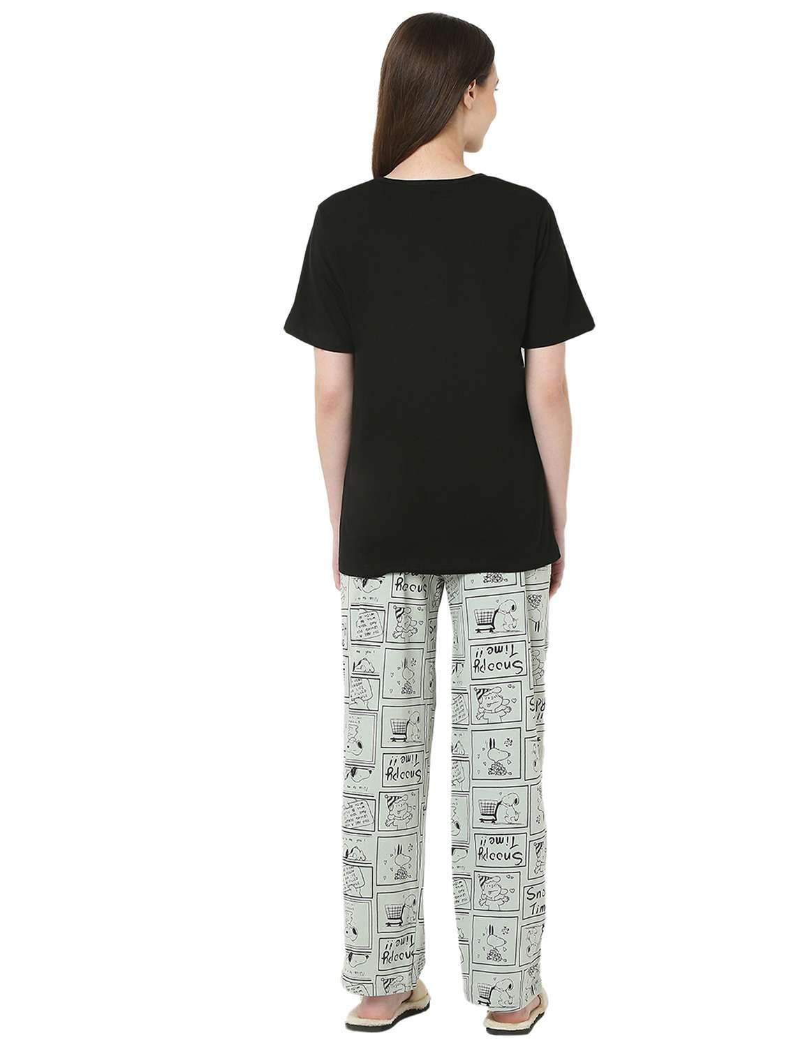 black cotton pyjama set nightwear - 22087929 -  Standard Image - 4