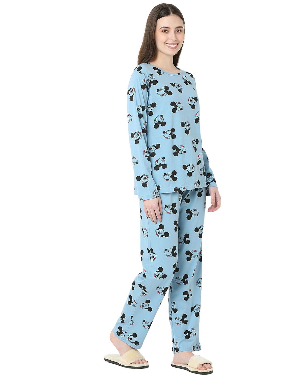 women printed long sleeve nightwear pyjama set - 22087932 - Standard Image - 1