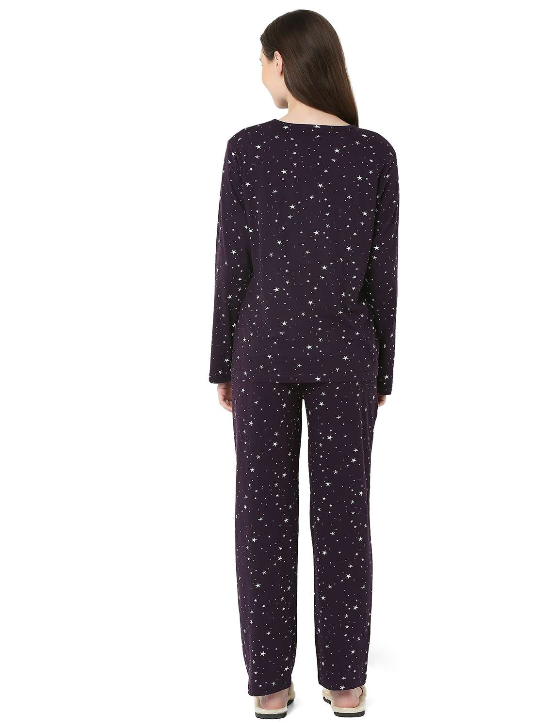 women printed long sleeve nightwear pyjama set - 22087935 -  Standard Image - 4