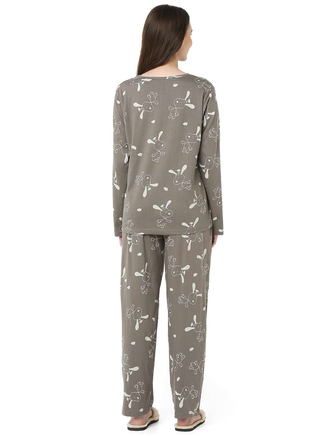 women printed long sleeve nightwear pyjama set - 22087939 -  Standard Image - 4