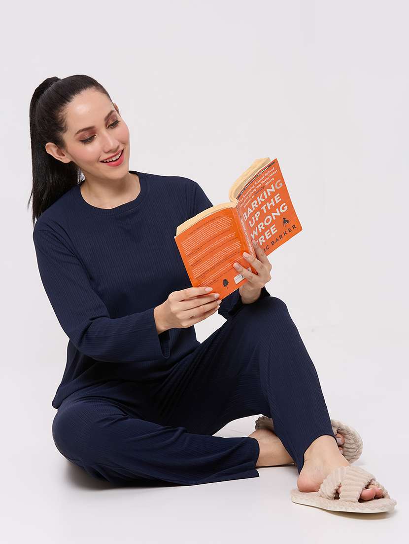 women solid nightwear pyjama set - 22087951 -  Standard Image - 1