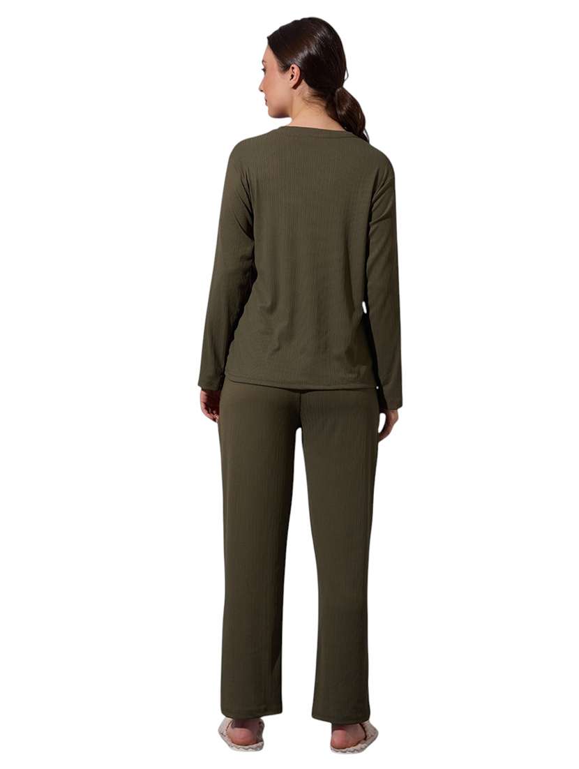 women solid nightwear pyjama set - 22087954 - Standard Image - 4