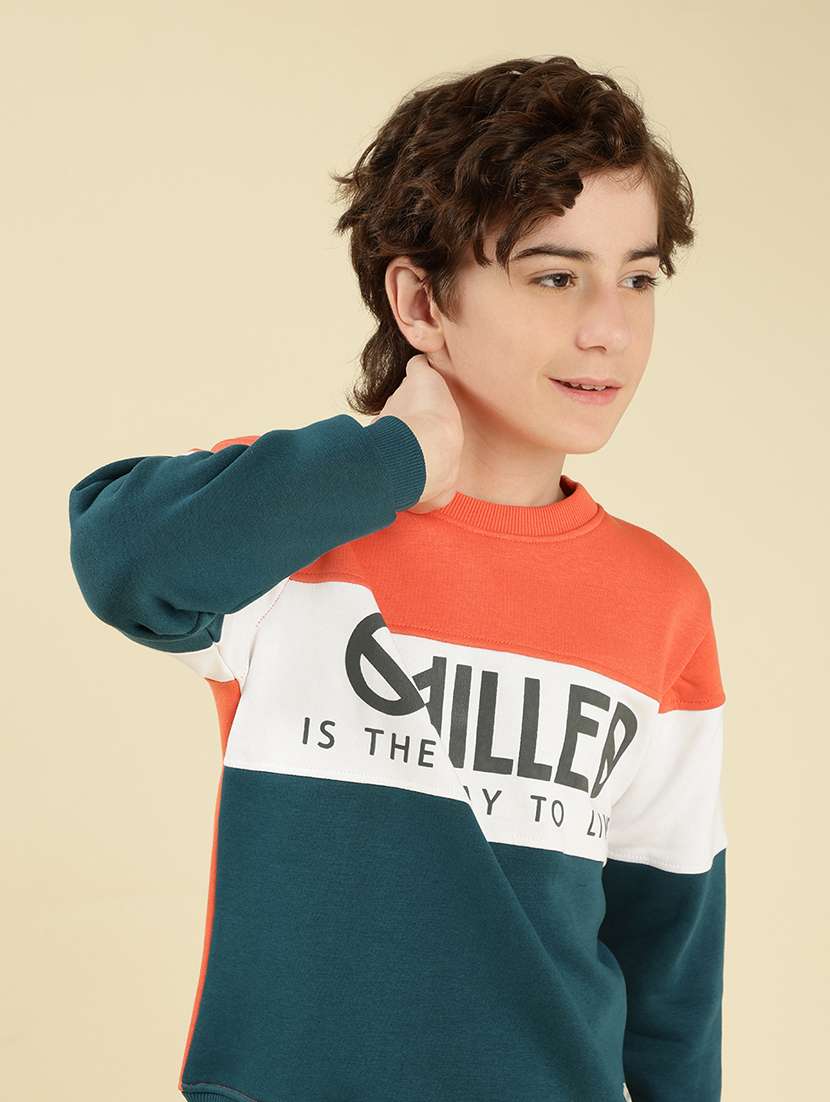 boys color block long sleeve sweatshirt - 22087959 -  Standard Image - 1