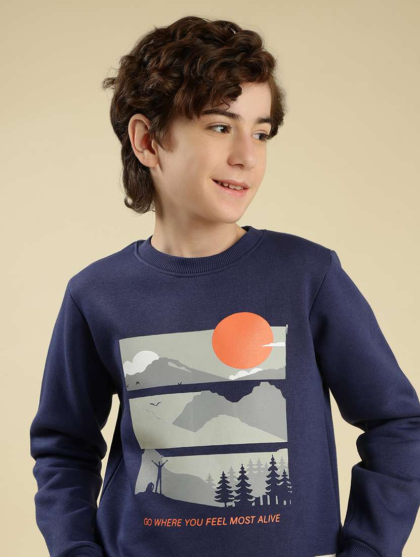 boys front print long sleeve sweatshirt - 22087965 -  Standard Image - 1