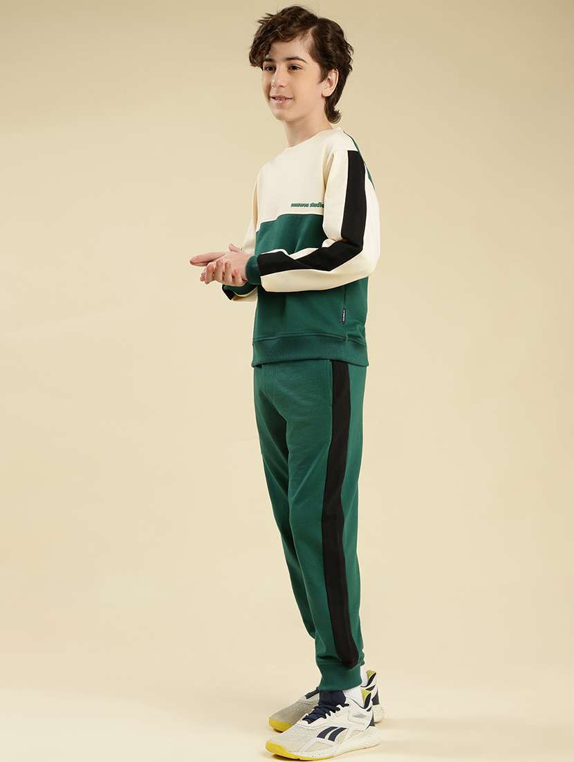boys color block round neck full length track suit - 22087981 - Standard Image - 4