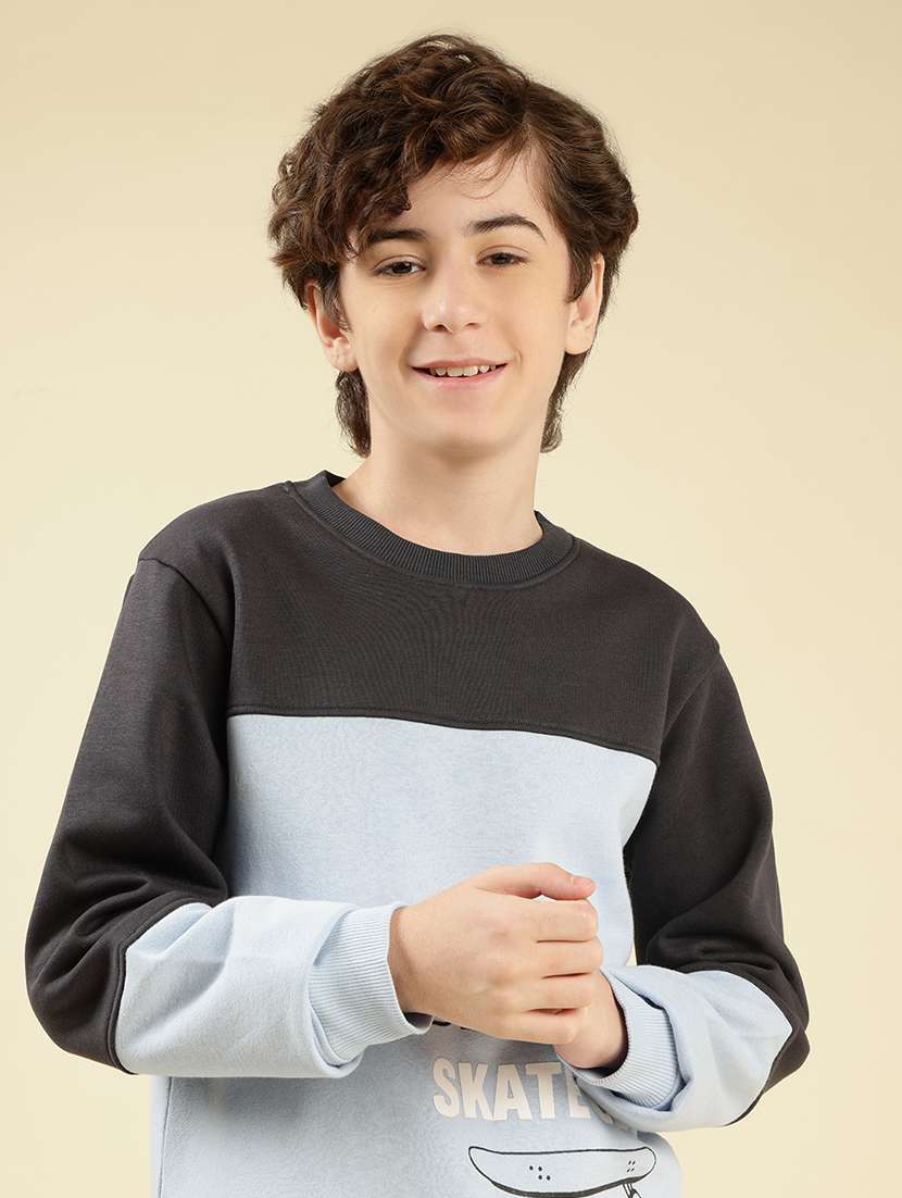 boys color block round neck full length track suit - 22087985 -  Standard Image - 1