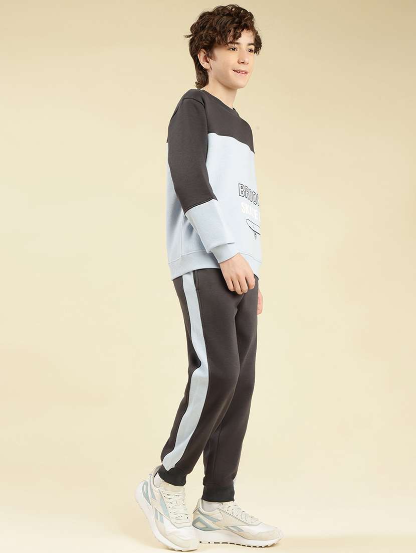 boys color block round neck full length track suit - 22087985 -  Standard Image - 4