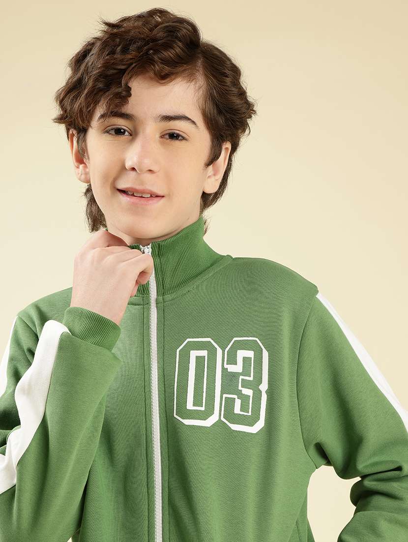 boys color block round neck full length track suit - 22087987 -  Standard Image - 1