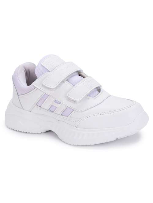 men white solid velcro closure sneaker