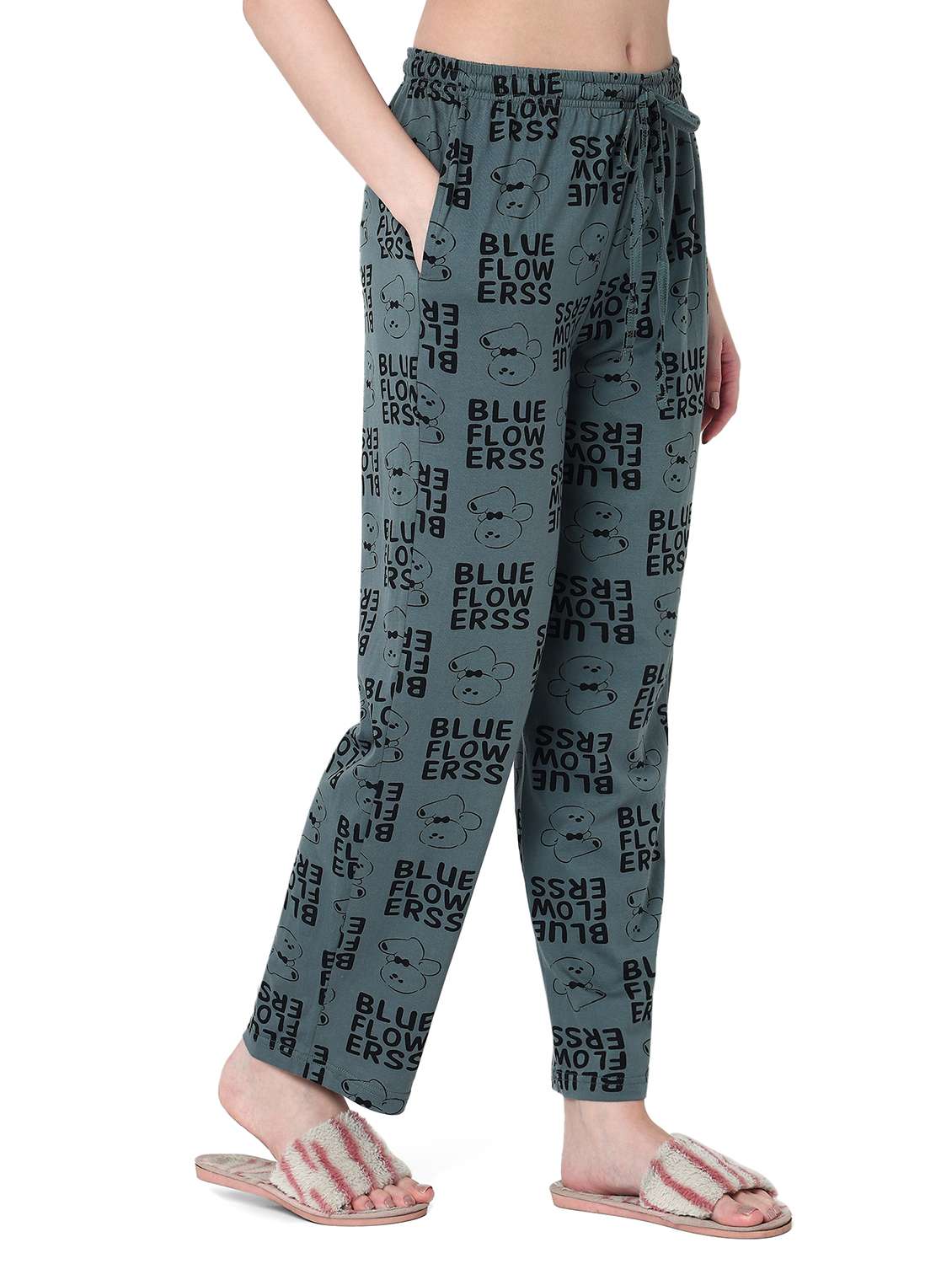 women printed mid rise pajama - 22088000 -  Standard Image - 1