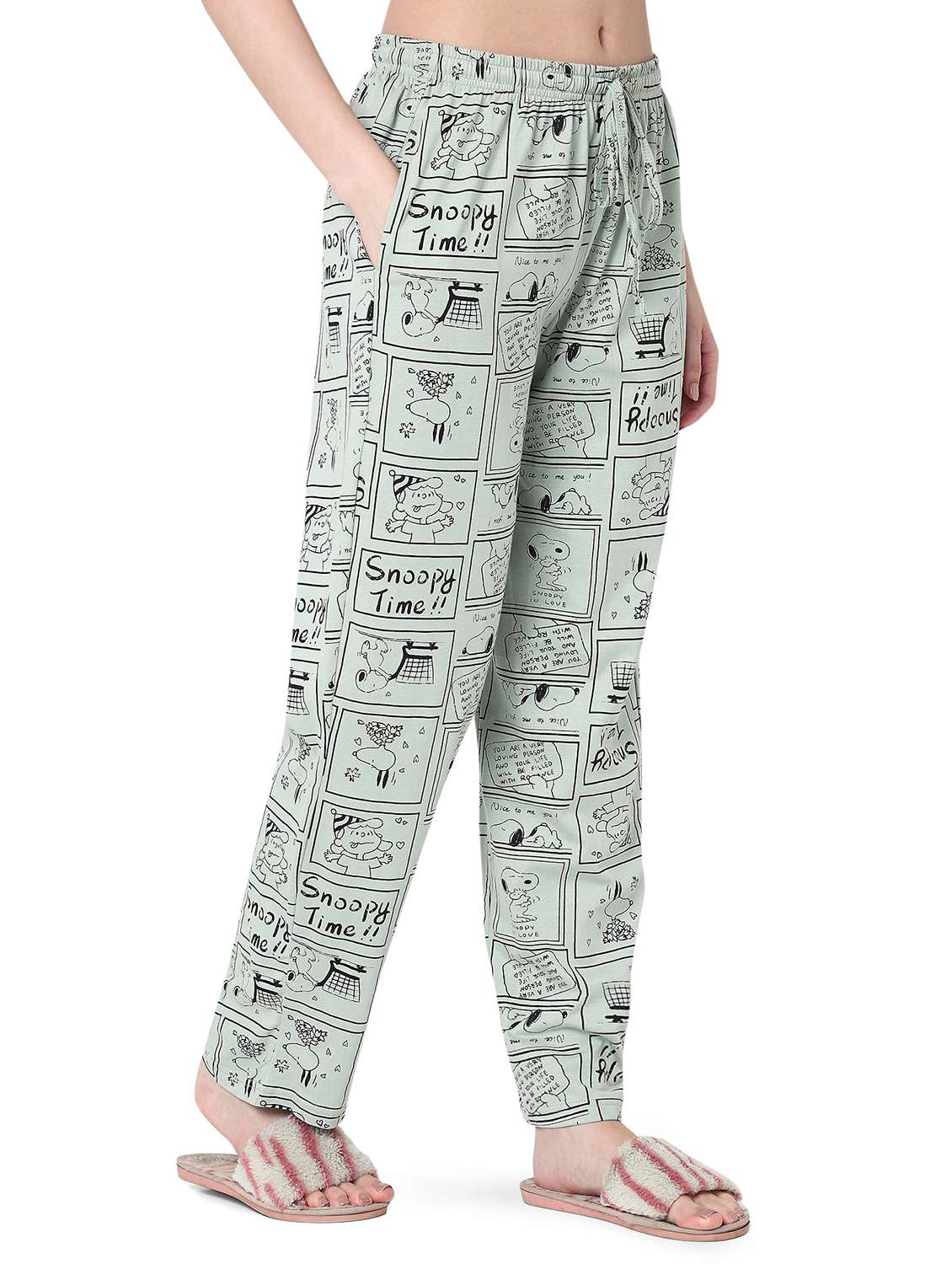 women printed mid rise pajama - 22088003 - Standard Image - 1