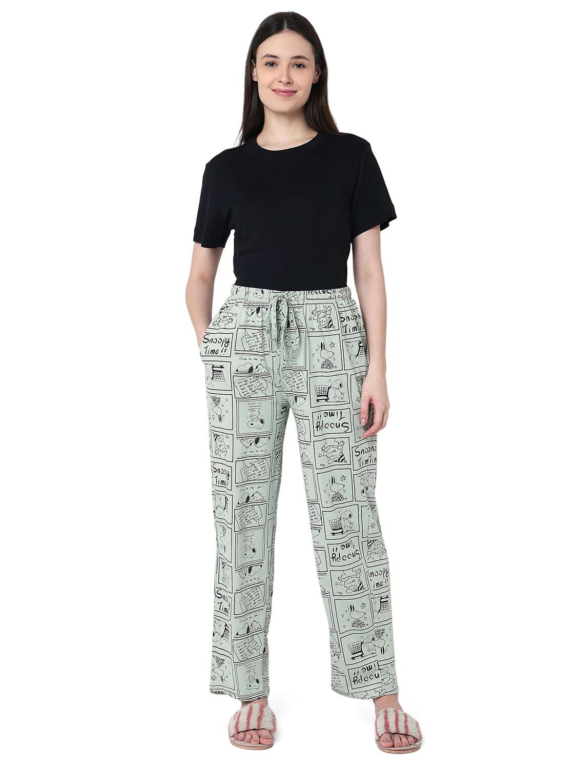 women printed mid rise pajama - 22088003 - Standard Image - 4
