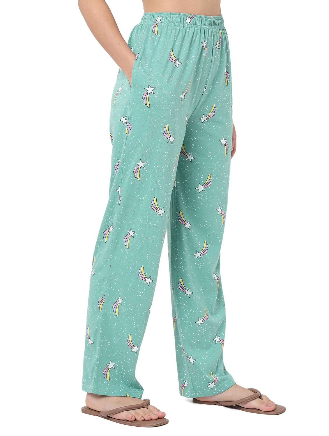 women printed mid rise pajama - 22088008 - Standard Image - 1