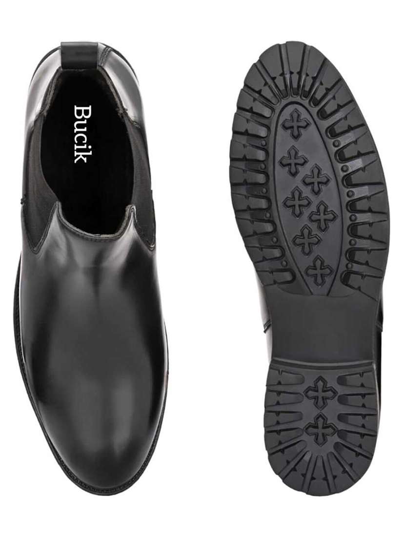 men black slip on boot - 22088016 -  Standard Image - 4