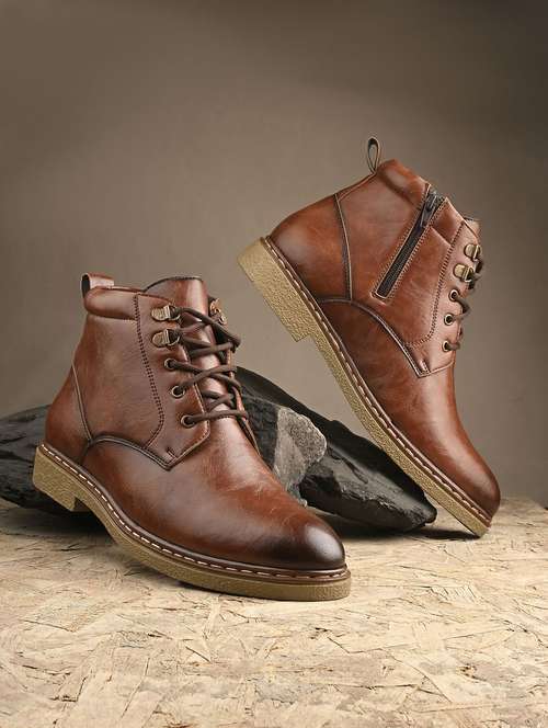 men brown lace up boot - 22088019 -  Standard Image - 0