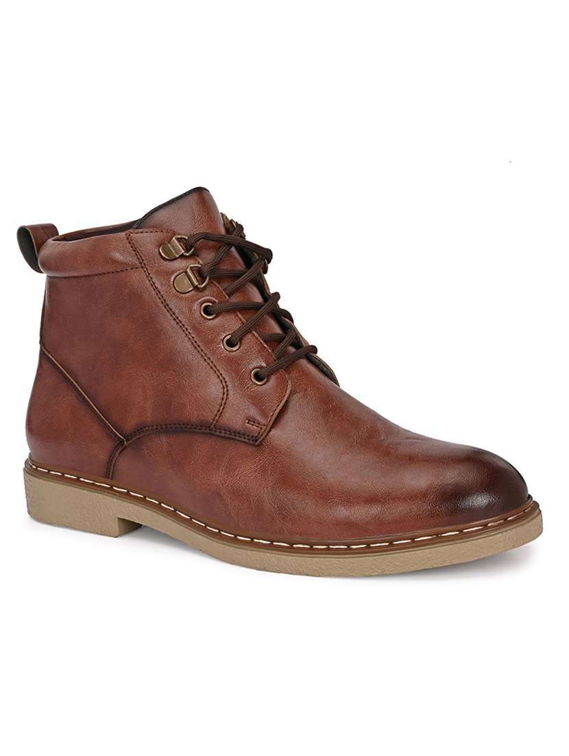 men brown lace up boot - 22088019 -  Standard Image - 1