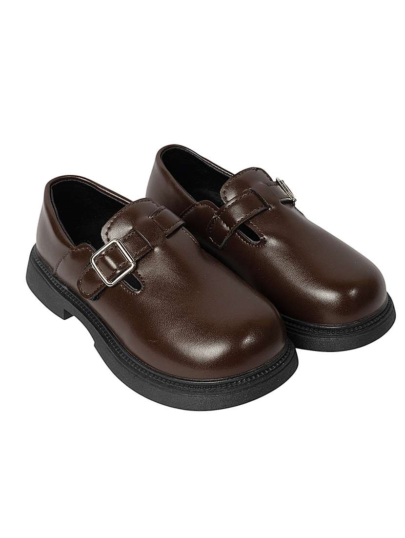 kids brown solid slip on loafer - 22088029 -  Standard Image - 1