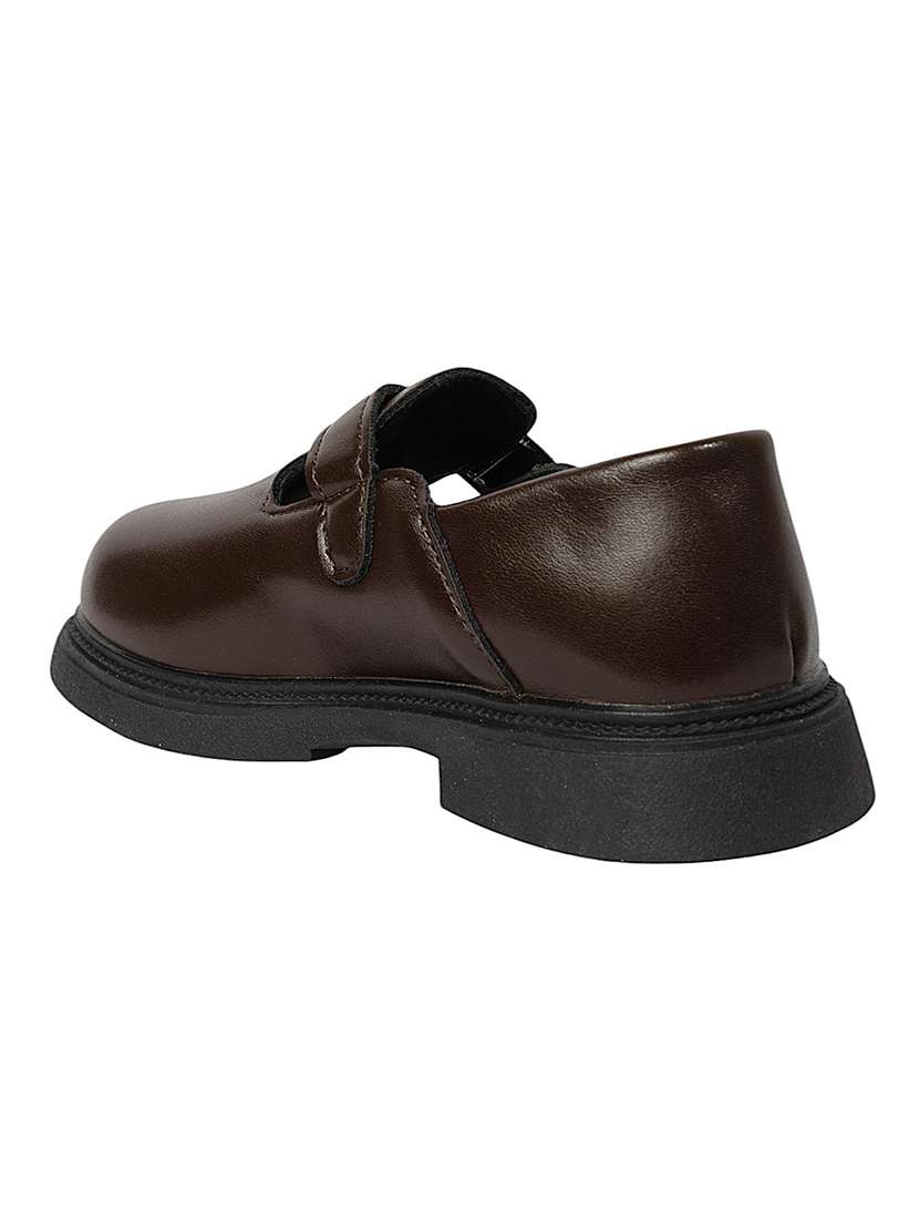 kids brown solid slip on loafer - 22088029 - Standard Image - 4