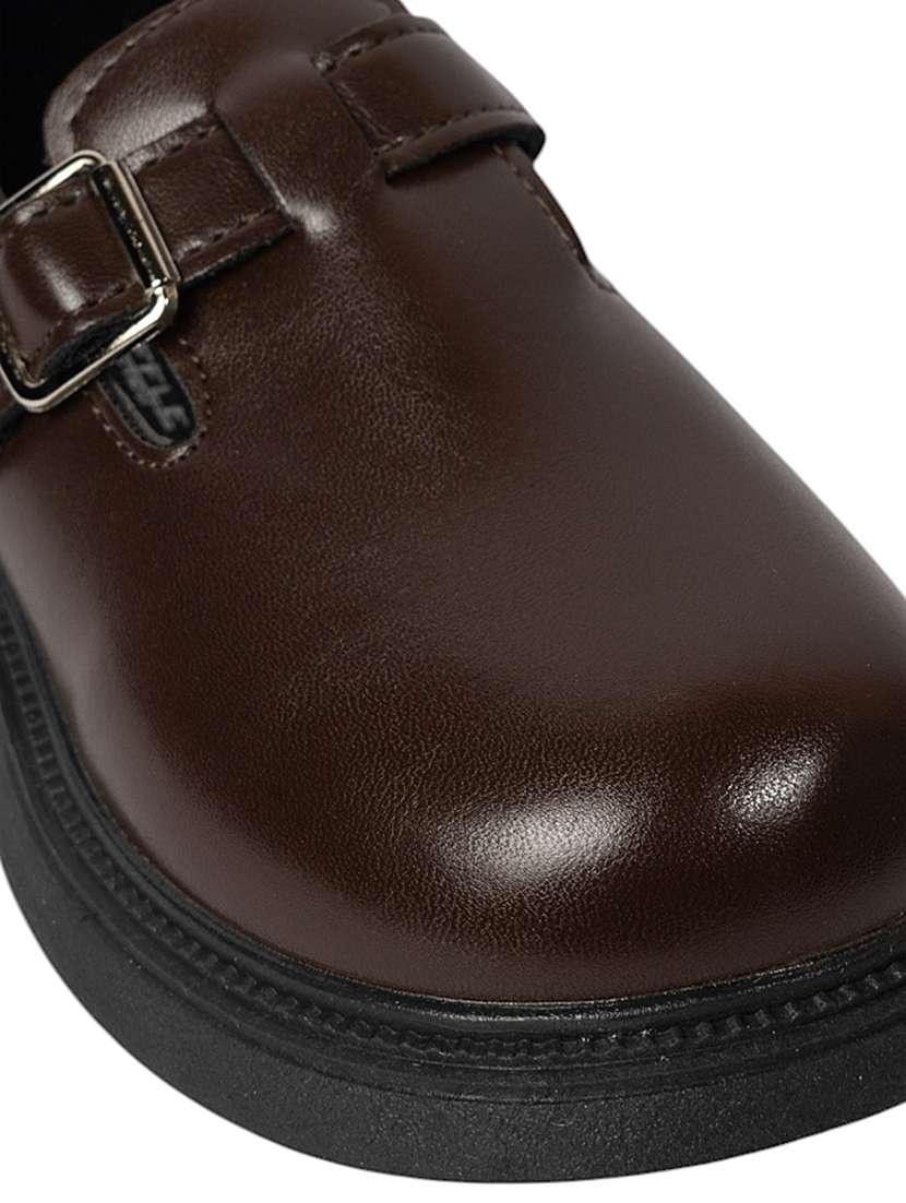 kids brown solid slip on loafer - 22088029 - Standard Image - 6
