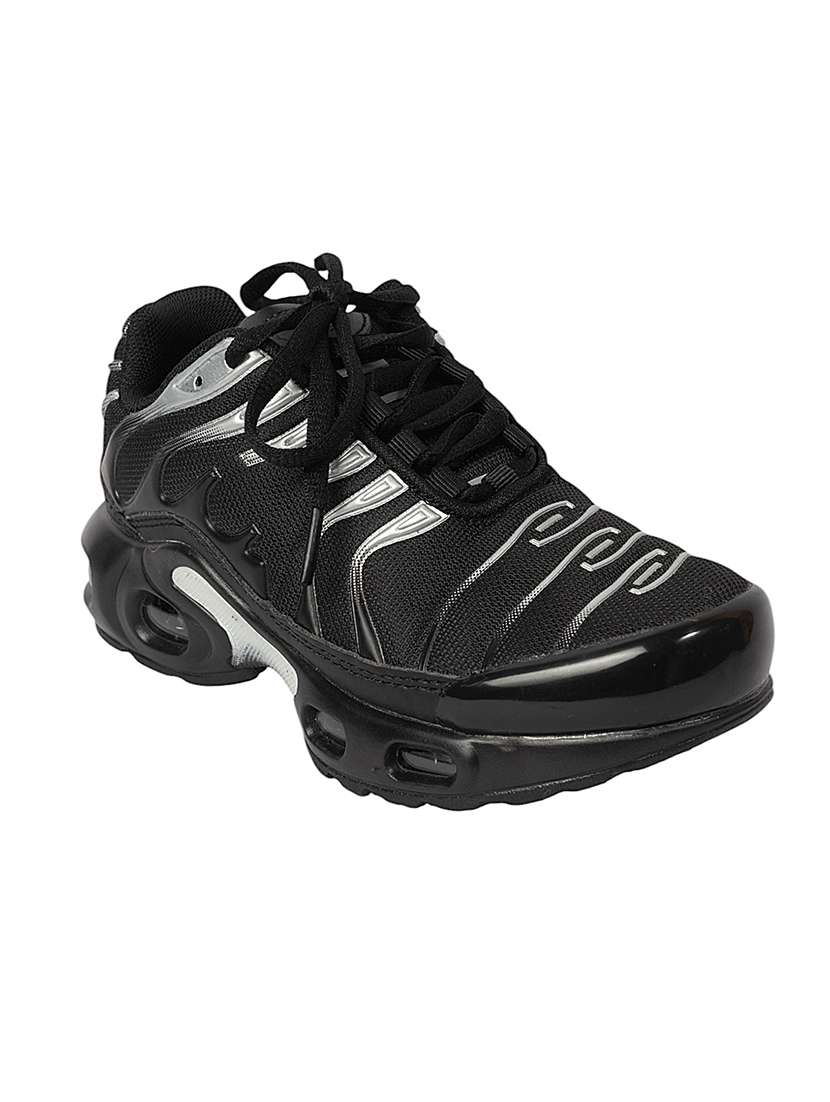 kids black solid lace up sneaker - 22088033 -  Standard Image - 1