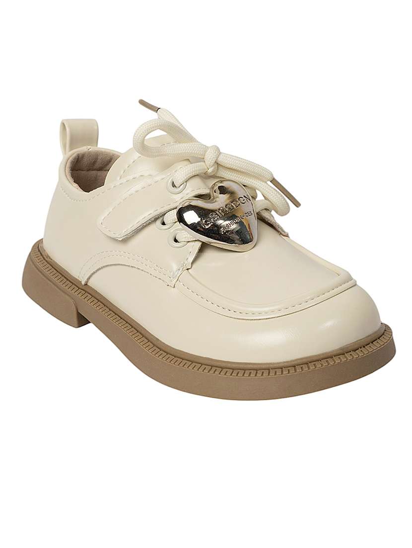 boys beige solid lace up shoes - 22088036 -  Standard Image - 1