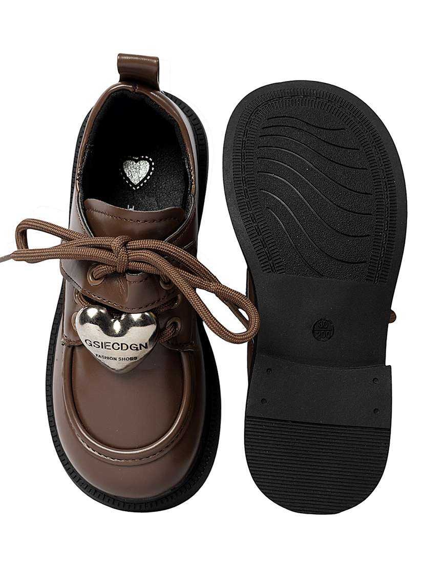 boys brown solid lace up shoes - 22088038 - Standard Image - 4
