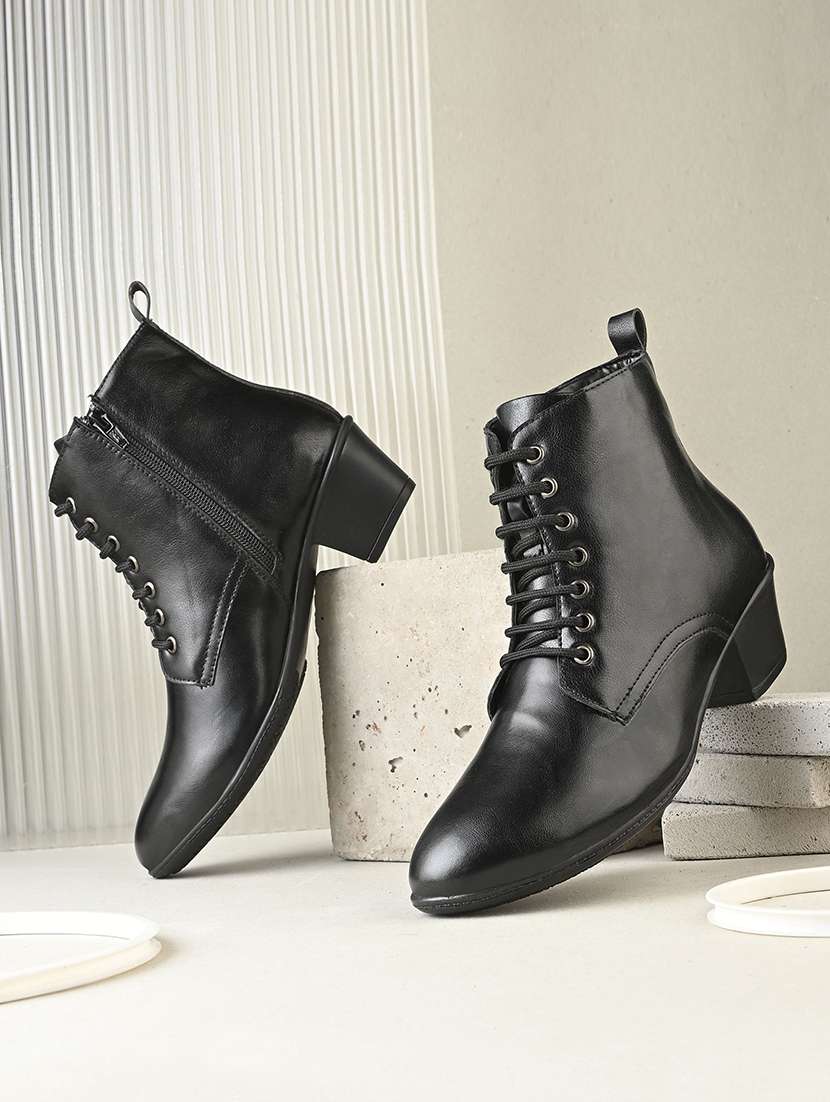 women solid lace up ankle boot - 22088046 - Zoom Image - 0