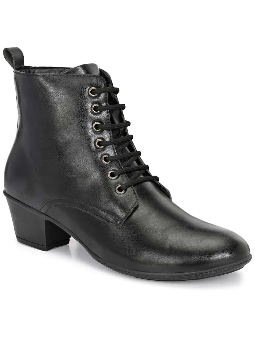 women solid lace up ankle boot - 22088046 - Standard Image - 1