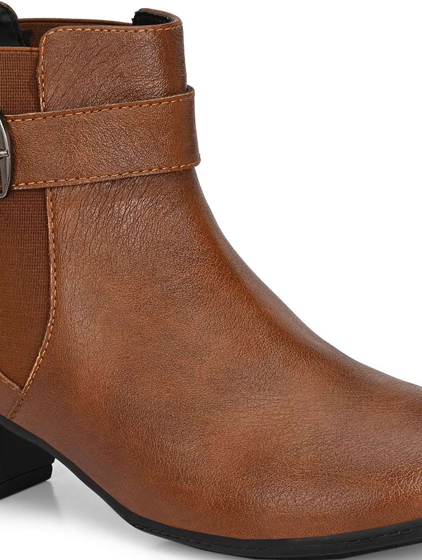 women solid slip on ankle boot - 22088047 - Standard Image - 4