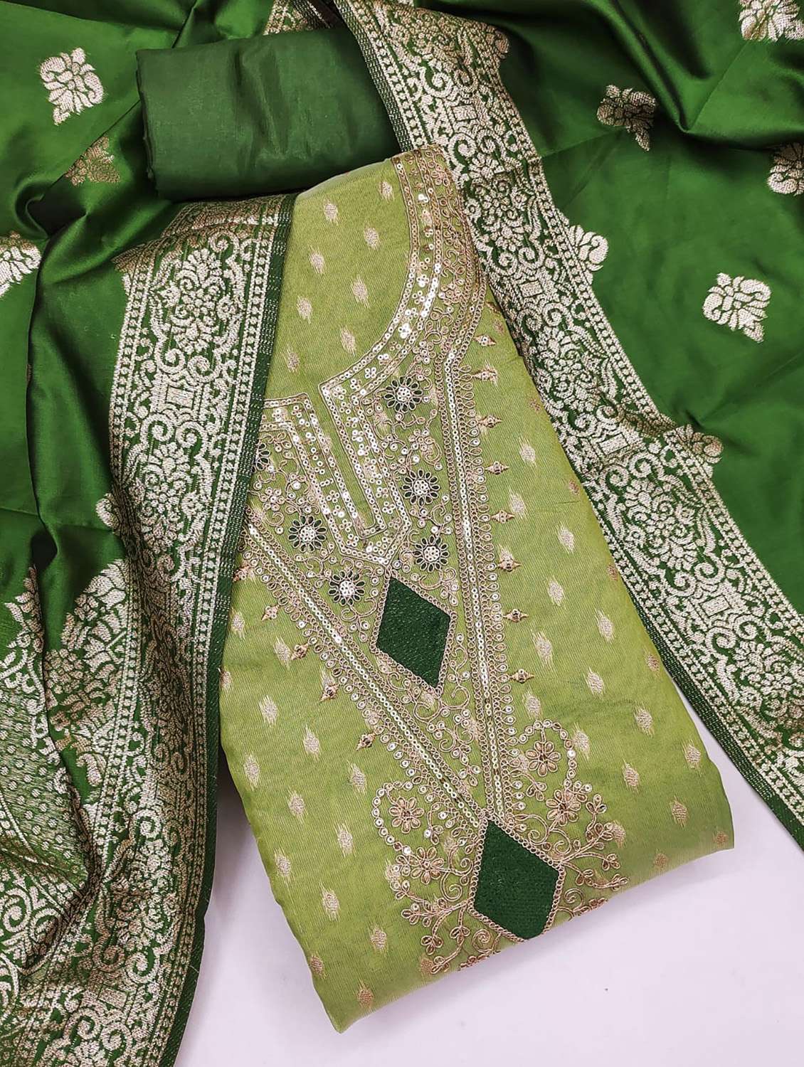 women self design embroidered unstitched suit set - 22088050 -  Standard Image - 1