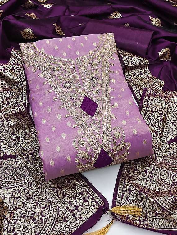 women self design embroidered unstitched suit set - 22088051 -  Standard Image - 1