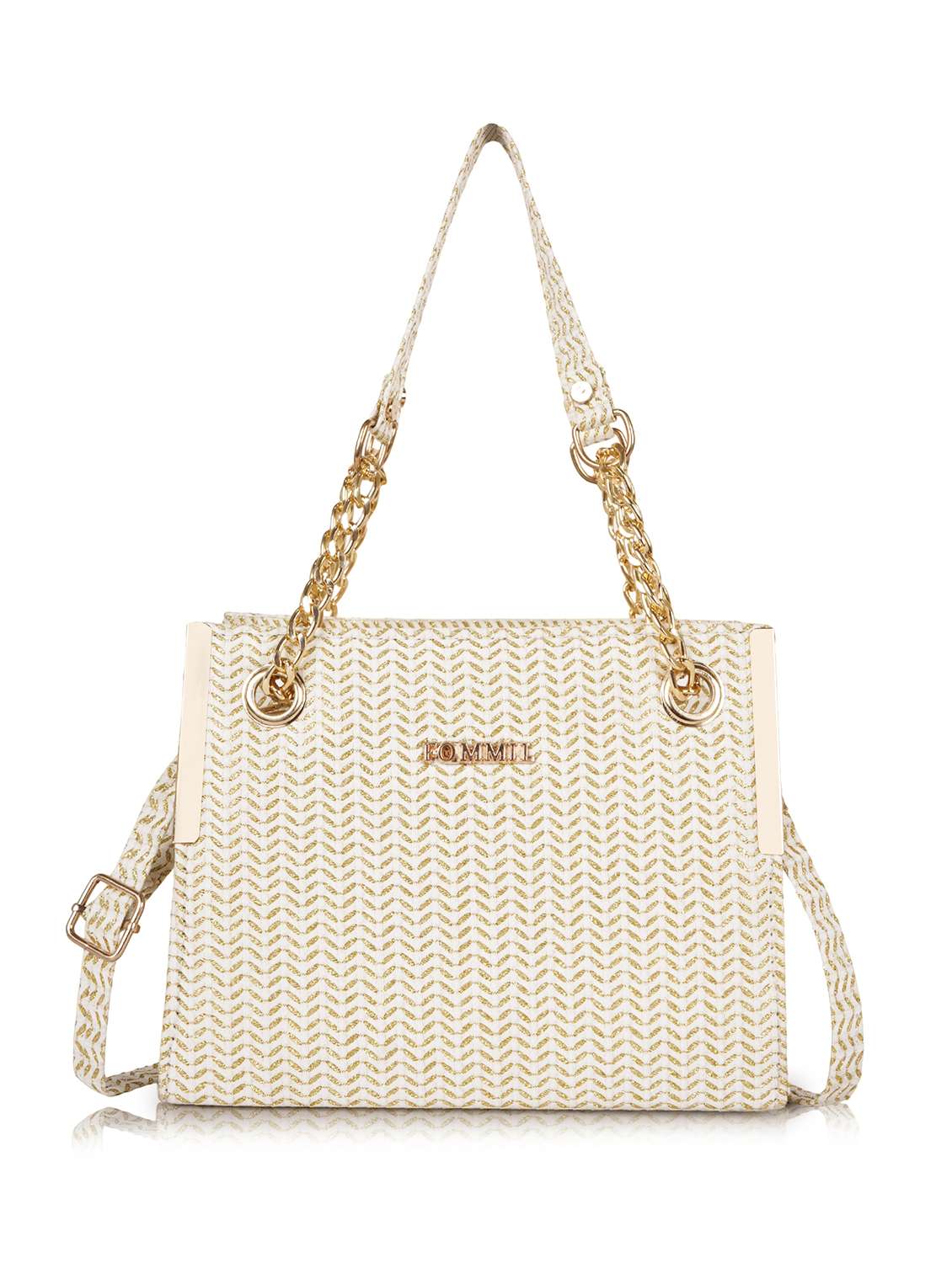 women cream self design handbag