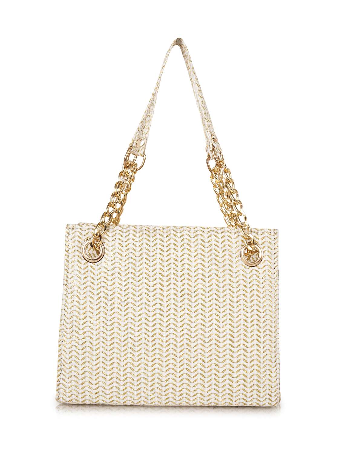 women cream self design handbag - 22088059 -  Standard Image - 1