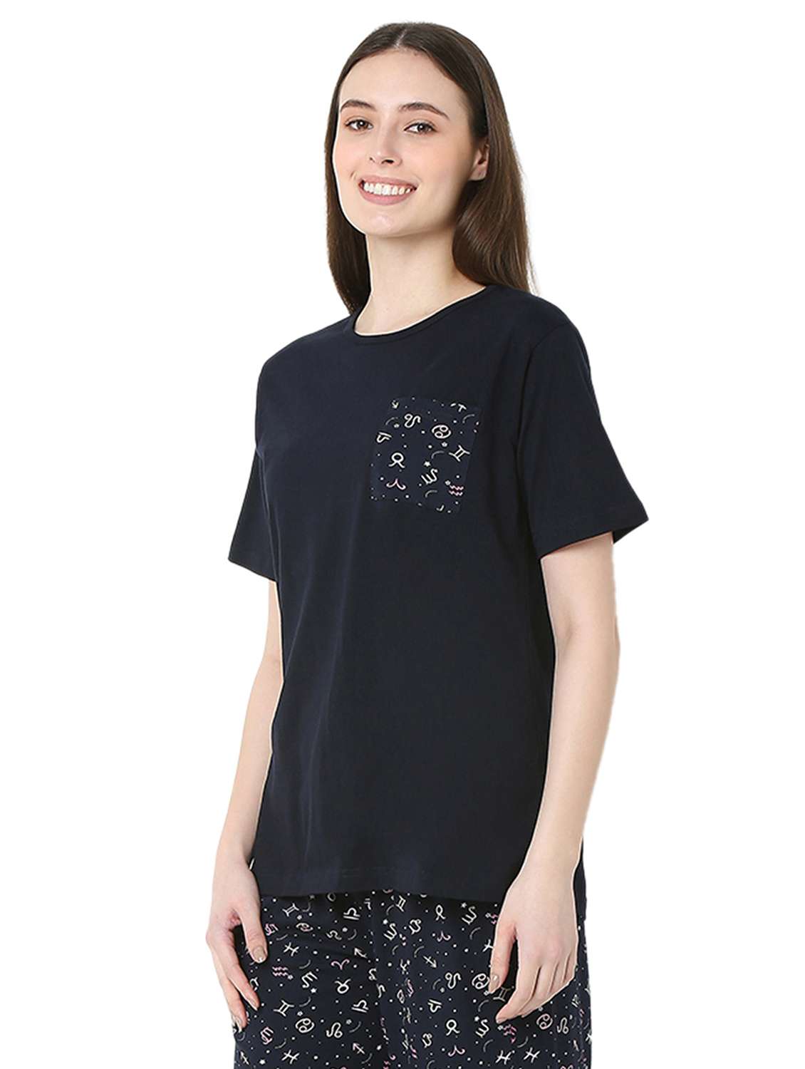 women solid short sleeve regular fit t-shirt - 22088061 - Standard Image - 1
