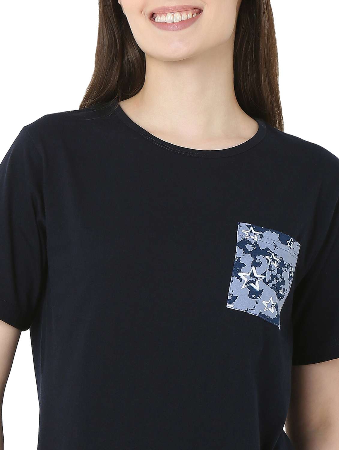women solid short sleeve regular fit t-shirt - 22088063 - Standard Image - 4